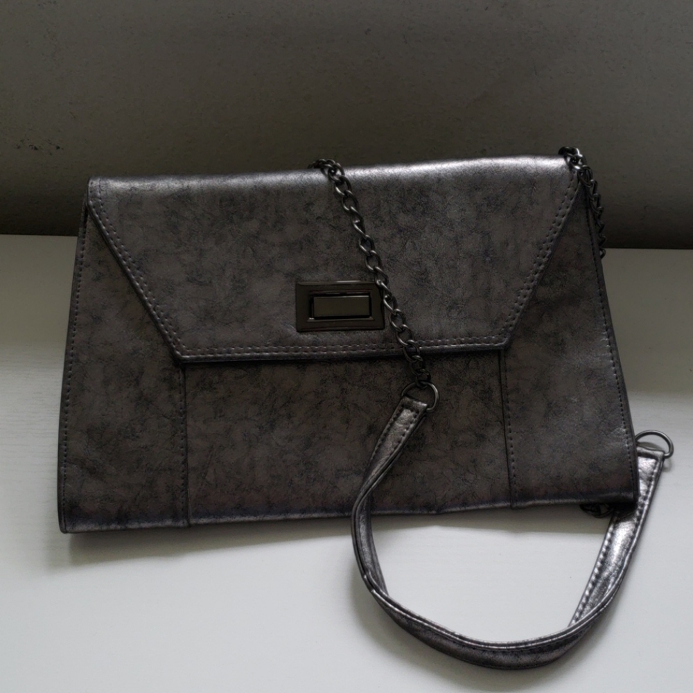 Metallic Silver Evening Bag